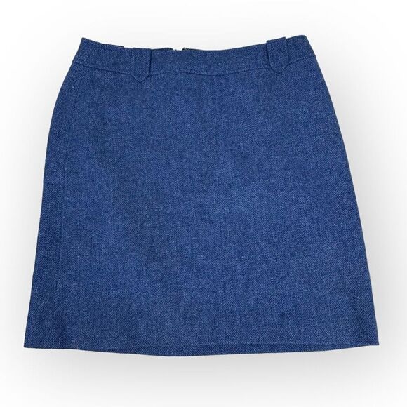 Talbots Herringbone Shetland Wool Blue Skirt size 6P - Picture 2 of 8